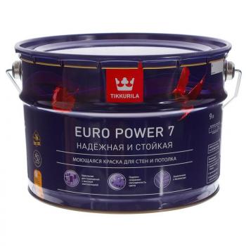 Краска Tikkurila Euro Power 7 для стен и потолков,матовая 9 л